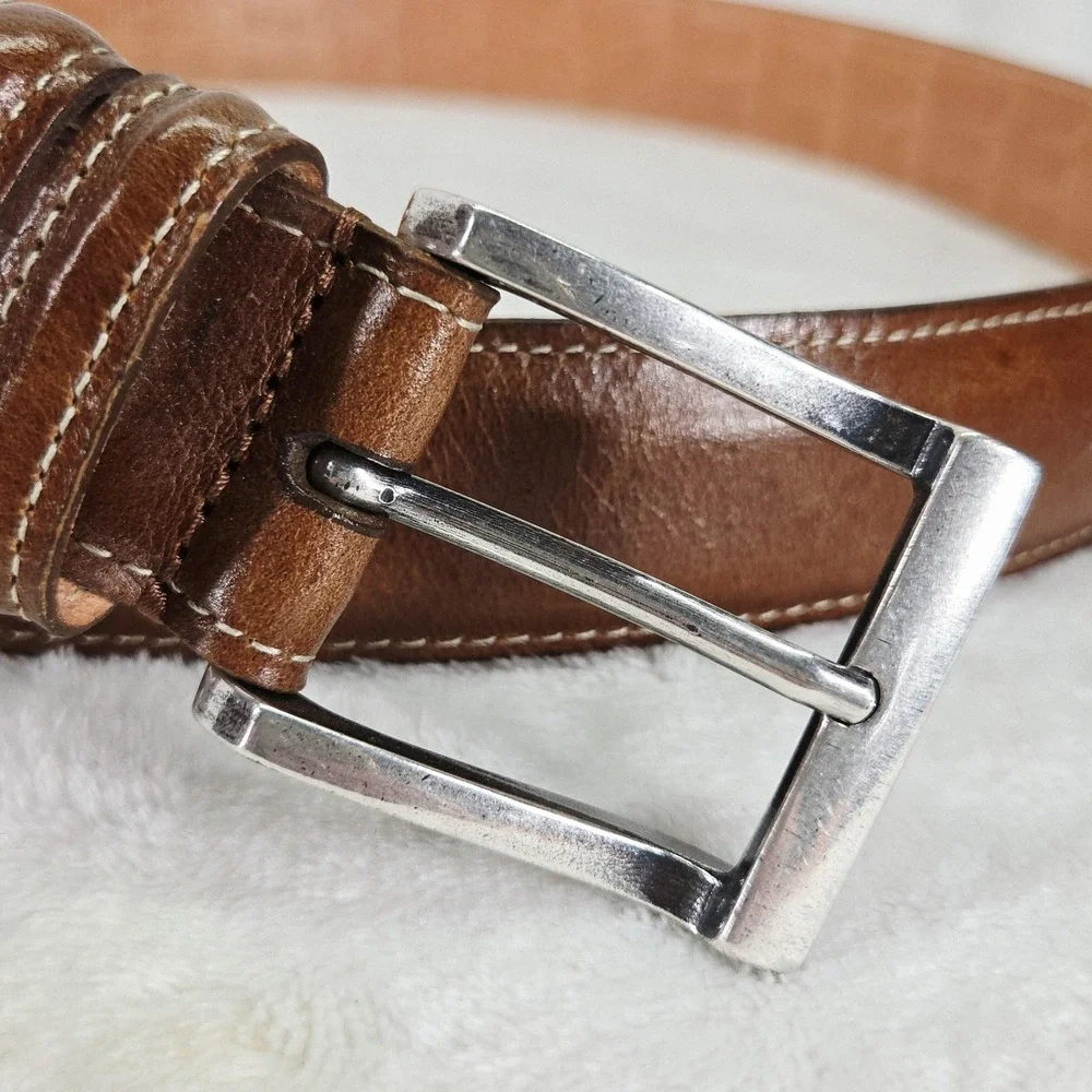 Martin Dingman Belt Mens 38 Brown Water Buffalo Leather Dress Handcrafted USA